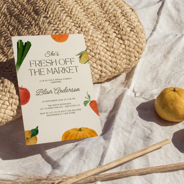 She's Fresh Off The Market Bridal Shower Invitation (Creator Uploaded)