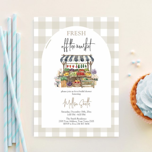 She's Fresh Off The Market Bridal Shower Invitation (Creator Uploaded)