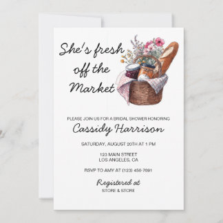 She's Fresh Off The Market Bridal Shower Invite
