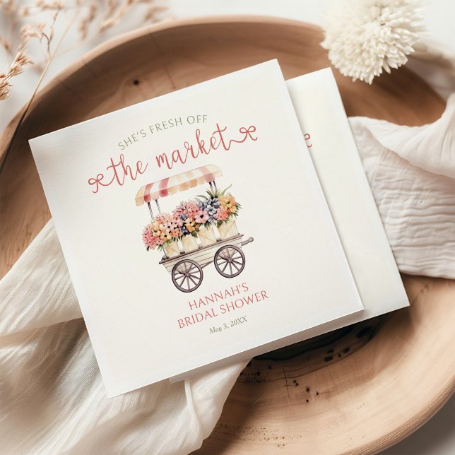 She's Fresh Off The Market Bridal Shower Napkin (Creator Uploaded)