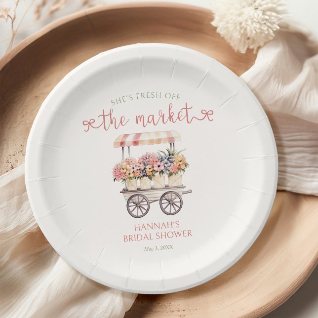 She's Fresh Off The Market Bridal Shower Paper Plate (Creator Uploaded)