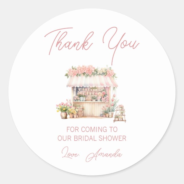 She's Fresh Off the Market Bridal Shower Thank You Classic Round Sticker (Front)