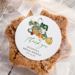 She's Fresh Off The Market Bridal Shower Thank You Classic Round Sticker