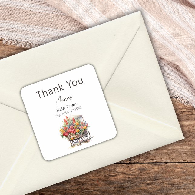 She's Fresh Off The Market Bridal Shower Thank You Square Sticker (Creator Uploaded)