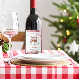 She's fresh off the market christmas Bridal Shower Wine Label
