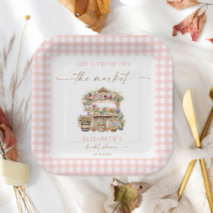She's Fresh Off the Market Fall Bridal Shower Paper Plate