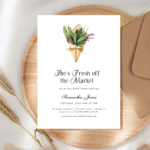 She's Fresh Off The Market Floral Bridal Shower Invitation