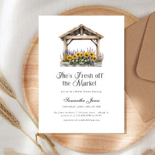 She's Fresh Off The Market Floral Bridal Shower Invitation
