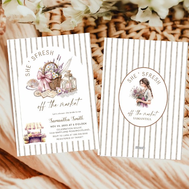She's Fresh Off the Market Floral Bridal Shower Invitation (Creator Uploaded)