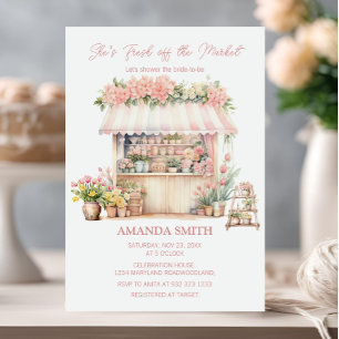 She's Fresh Off the Market Floral Bridal Shower  Invitation