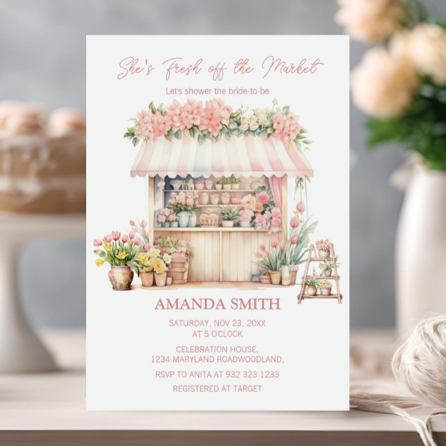 She's Fresh Off the Market Floral Bridal Shower  Invitation (Creator Uploaded)