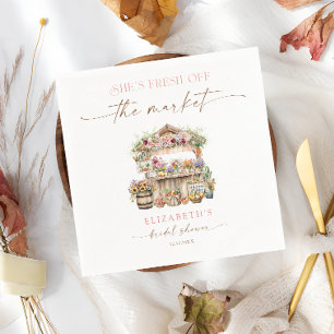 She's Fresh Off the Market Floral Bridal Shower Napkin
