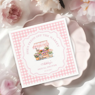 She's Fresh Off the Market Floral Bridal Shower Napkin