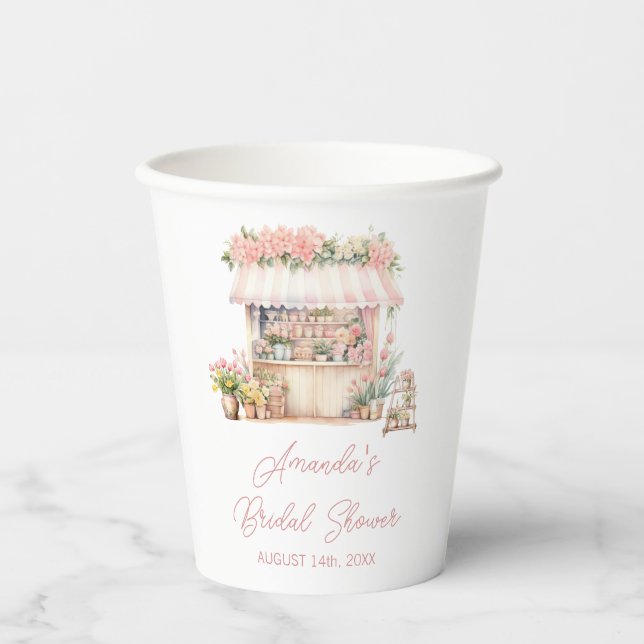 She's Fresh Off the Market Floral Bridal Shower Paper Cups (Front)