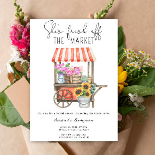 She's fresh off the market Flower Bridal shower Invitation