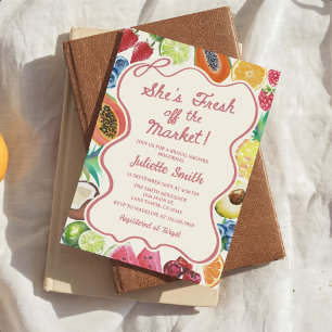 She's Fresh Off The Market Fruits Bridal Shower Invitation