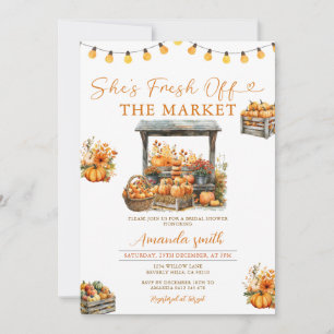 She's Fresh off The Market Pumpkin Bridal Shower Invitation