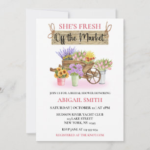 SHE'S FRESH OFF THE MARKET RUSTIC FLORAL INVITATION