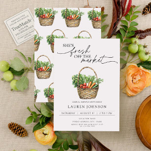 She's Fresh Off The Market Vegetable Bridal Shower Invitation