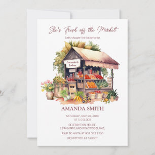 She's Fresh Off the Market Veggie Bridal Shower  Invitation