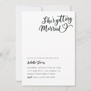She's Getting Married Heart Bridal Shower Invitation