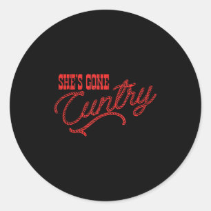 She's Gone Ry, Country Music, Cowboy Western  Classic Round Sticker