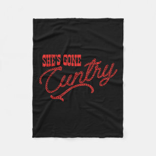 She's Gone Ry, Country Music, Cowboy Western  Fleece Blanket