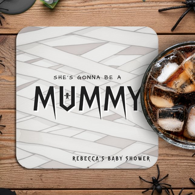 She's Gonna Be a Mummy Halloween Baby Shower Square Paper Coaster (She's Gonna Be a Mummy Halloween Baby Shower Square Paper Coaster
)
