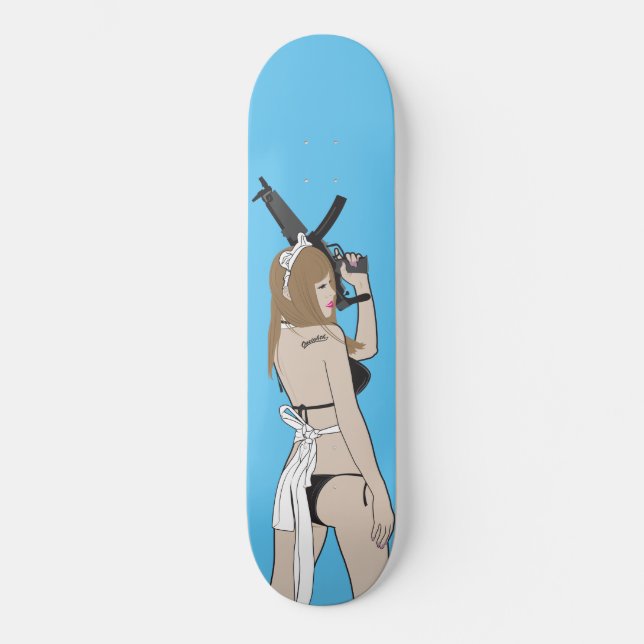She's got a gun skateboard (Front)