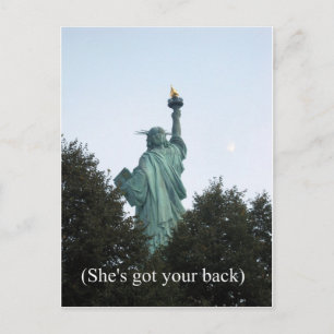 She's got your back! postcard
