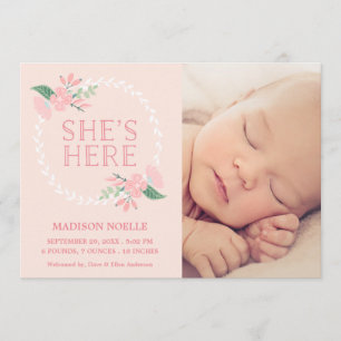 She's Here   Birth Announcement