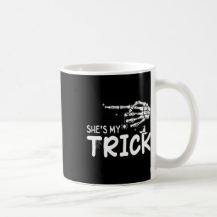 She's Is My Trick Couples Skeleton Hand Halloween Coffee Mug