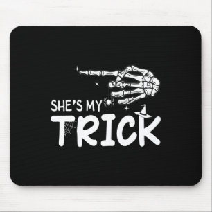 She's Is My Trick Couples Skeleton Hand Halloween Mouse Mat