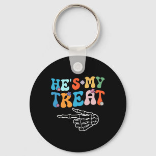She's Is My Trick He's Is My Treat Halloween Coupl Key Ring