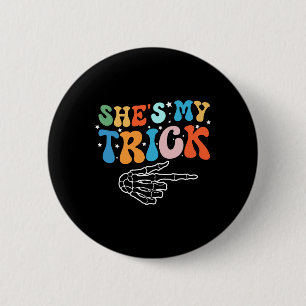 She's Is My Trick Hes Is My Treat Halloween Couple 6 Cm Round Badge