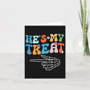 She's Is My Trick Hes Is My Treat Halloween Couple Card