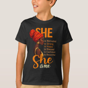 She's Me Strong Educated Black History Month Women T-Shirt