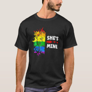 She's Mine I'm Hers Lesbian Couples Lion LGBT Vale T-Shirt