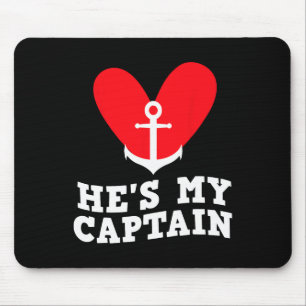 She's My Anchor He's My Captain Matching Couples V Mouse Mat