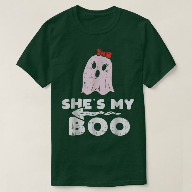 Shes My Boo Cute Matching Couple Halloween Costume T-Shirt (Design Front)