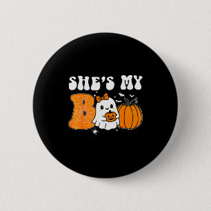 Shes My Boo Funny Matching Halloween Couples Hes M 6 Cm Round Badge