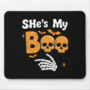 She's My Boo Skeleton Couples Matching Couple Hall Mouse Mat