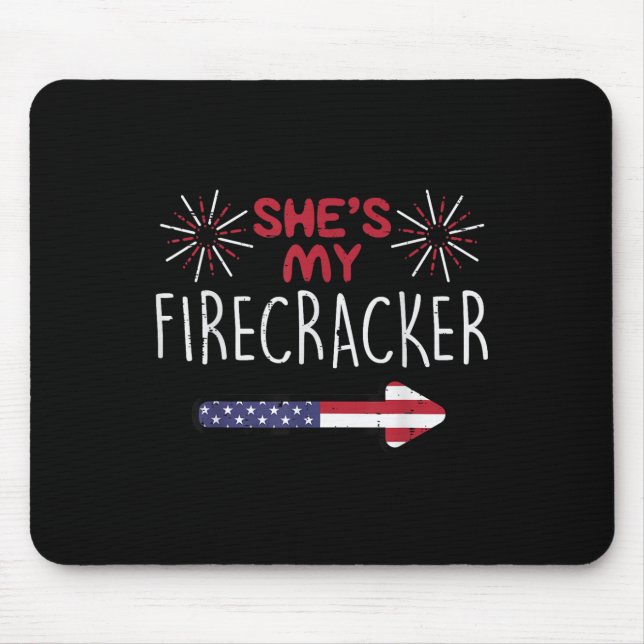 Shes My Firecracker 4th Of July Matching Couples H Mouse Mat (Front)