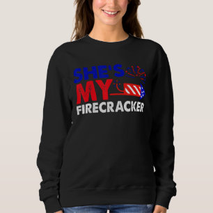 She's My Firecracker Cute 4th Of July Matching Cou Sweatshirt