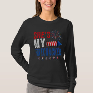She's My Firecracker His And Her 4th July Matching T-Shirt