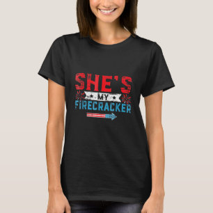 Shes My Firecracker His And Hers 4th July Couples T-Shirt