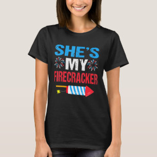 Shes My Firecracker His And Hers 4th July Matching T-Shirt