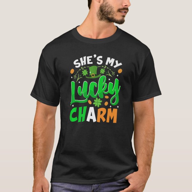 She's My Lucky Charm Couples St Patricks Day For H T-Shirt (Front)