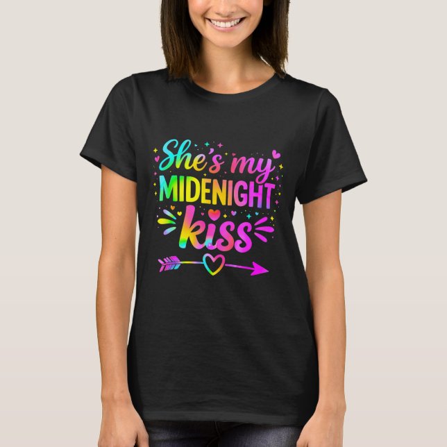 She's My Midnight Kiss Happy New Year Couple Love  T-Shirt (Front)