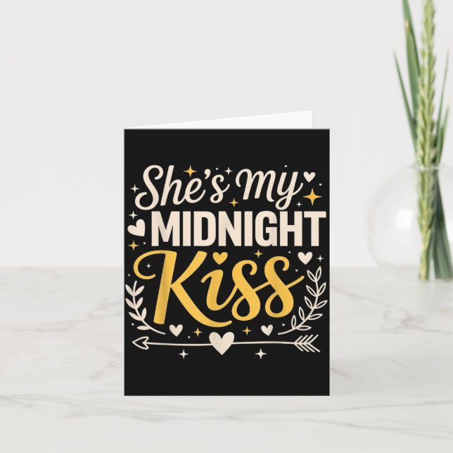 She's My Midnight Kiss Happy New Year Matching Cou Card (Front)